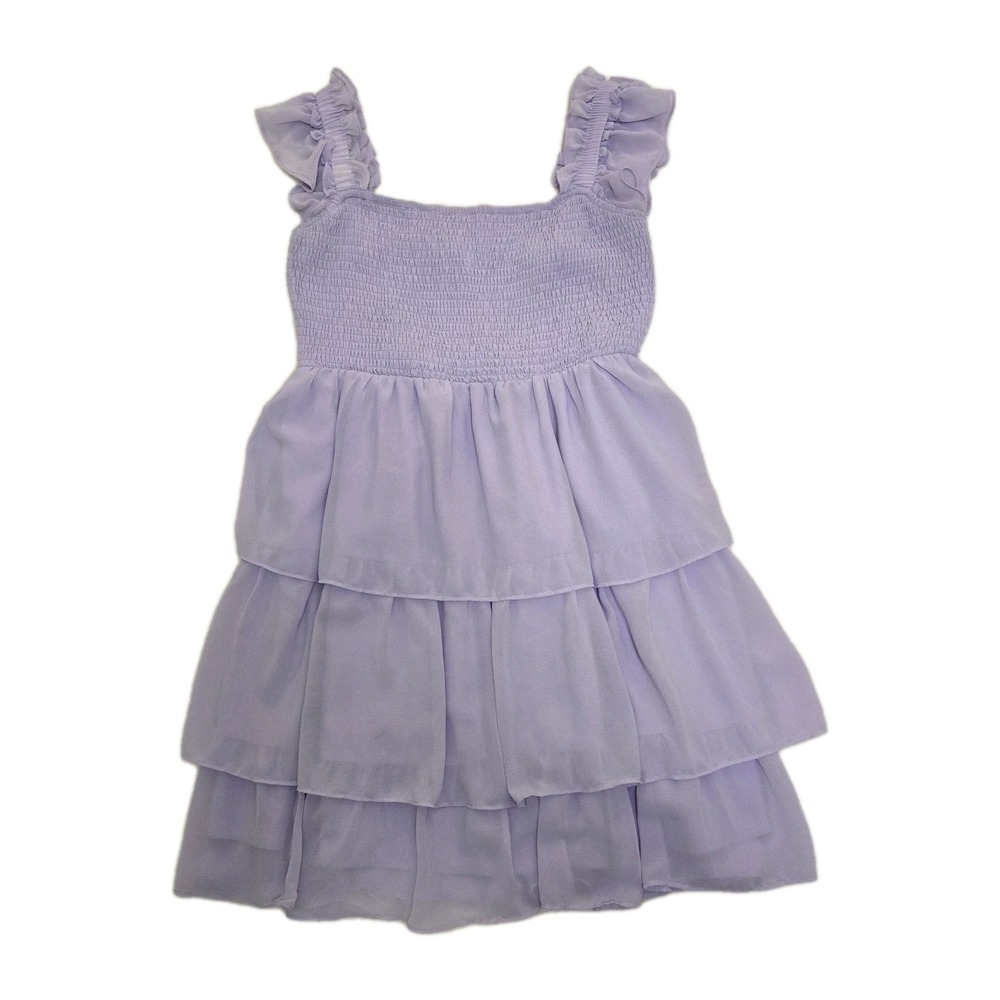 Y2K Fairycore Soft Girl Milkmaid Coquette‎ Babydoll Dress Smocked Tier Pastel XL